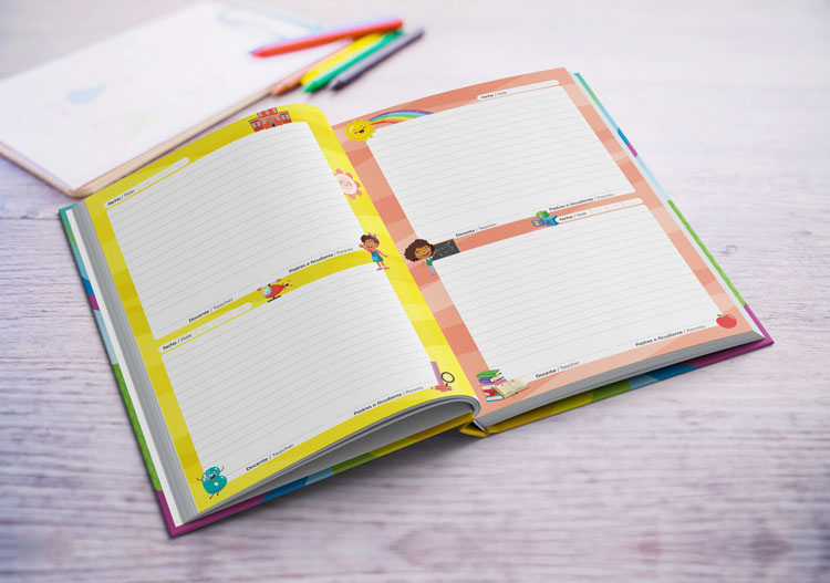 PepaCreativa Agenda Escolar Universal para Jardines Infantiles - diseño interior