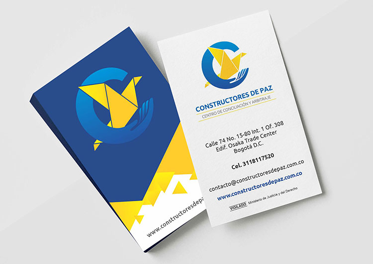 Proyecto destacado Pepa Creativa: Branding Construpaz Tarjetas de presentación